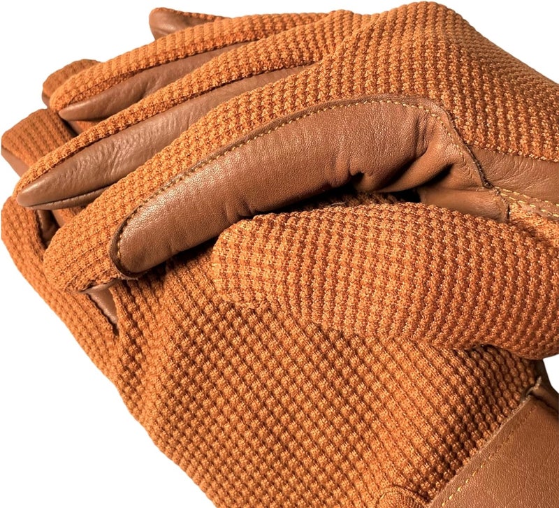 MUSTANG Gents Horse Riding Men Gloves Equestrian Real Leather & Cotton Premium Quality in TAN - Image 4